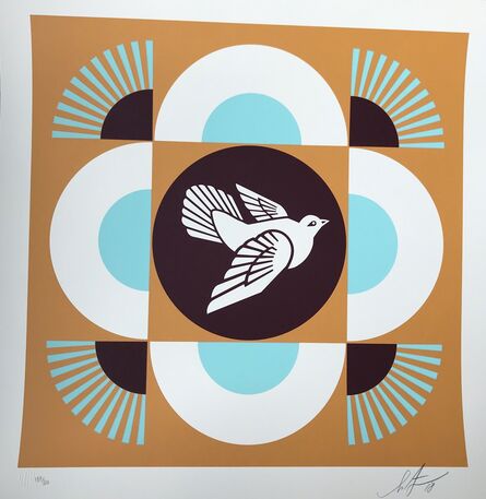 Shepard Fairey, ‘Dove Geometric (orange background)’, 2018