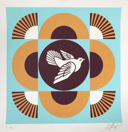 Shepard Fairey, ‘Dove Geometric (blue background)’, 2018