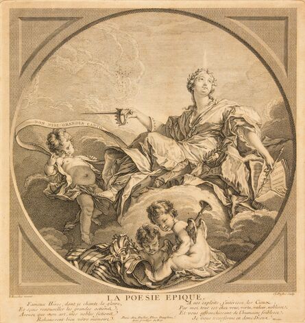 Claude Augustin Duflos le Jeune, ‘The Four Poems (Les Quatre Poésies), c. 1741 after François Boucher (French 1703–1770) (a group of 4)’