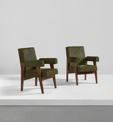 Pierre Jeanneret, ‘Pair of "Advocate and Press" armchairs, model no. LC/PJ-SI-41-A’, circa 1955