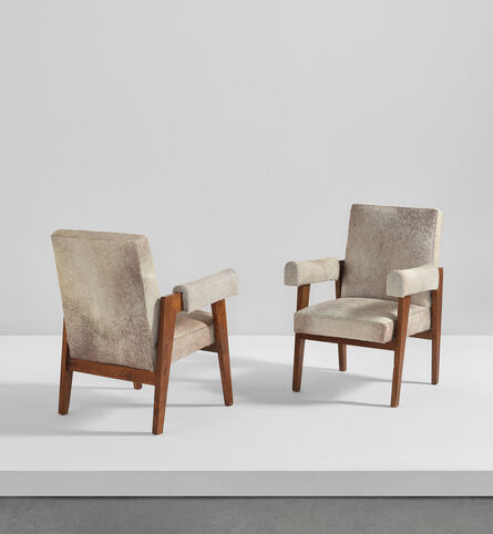 Pierre Jeanneret, ‘Pair of "Advocate and Press" armchairs, model no. LC/PJ-SI-41-A, designed for the High Court, Chandigarh’, circa 1955