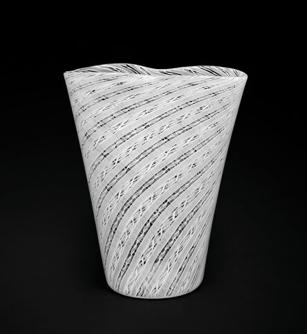 Paolo Venini, ‘A zanfirico glass vase model 3665’, circa 1950