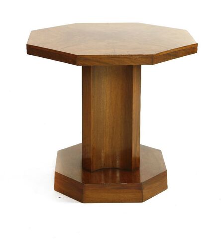 ‘An Art Deco walnut lamp table’