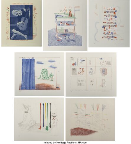 David Hockney, ‘The Blue Guitar (seven works)’, 1976-77
