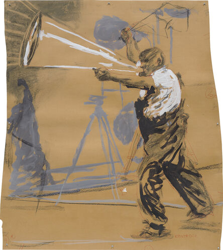 William Kentridge, ‘Untitled (drawing for Refusal of Time, man and megaphone)’, 2011