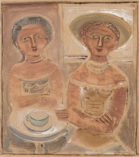 Massimo Campigli, ‘Due figure - Donne al caffè’, 1948