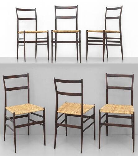 Gio Ponti, ‘A set of six 'Superleggera' chairs’, 1957