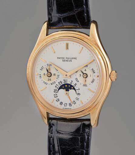 Patek Philippe, ‘An attractive and fine “first series” yellow gold perpetual calendar wristwatch with moon phase’, 1985