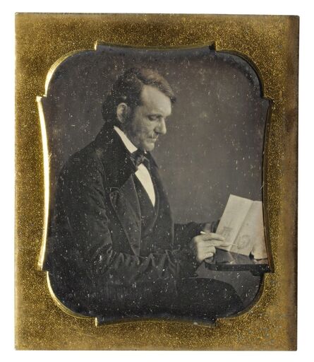 Anonymous American Photographer, ‘Inventor with his Patent Drawings’, 1850s