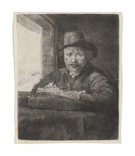 Rembrandt van Rijn, ‘Self-Portrait etching at a Window’, 1648