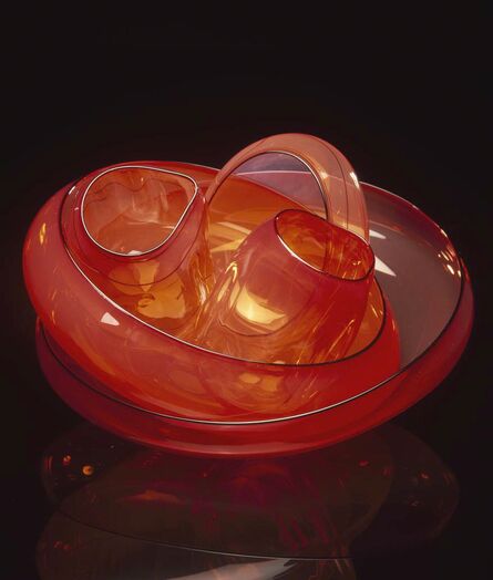Dale Chihuly, ‘Mephisto Red Basket Set with Burnt Russet Lip Wraps’, 2002
