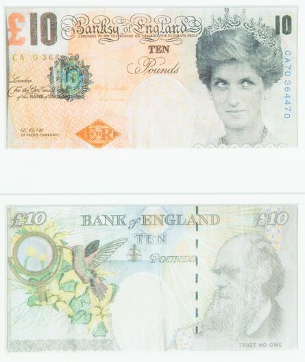Banksy, ‘Di-Faced Tenner, 10 GBP Note (2 works)’, 2005