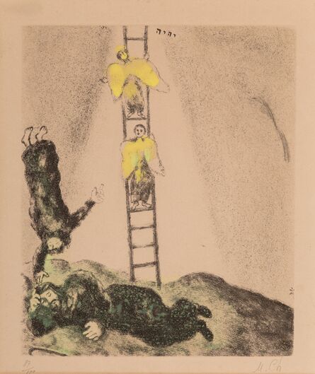 Marc Chagall, ‘Jacob's Ladder, plate 14, from Bible’, 1958