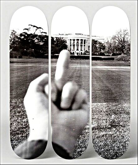 Ai Weiwei, ‘"F#CK! The White House. with Certificate of Authenticity Hand Signed by Ai Weiwei - (100 Days of Trump) Set of Three (3) Lt Ed Skateboard Decks, Numbered from the Limited Edition of only 66 and signed on the deck with COA hand signed by Ai Weiwei’, 2017