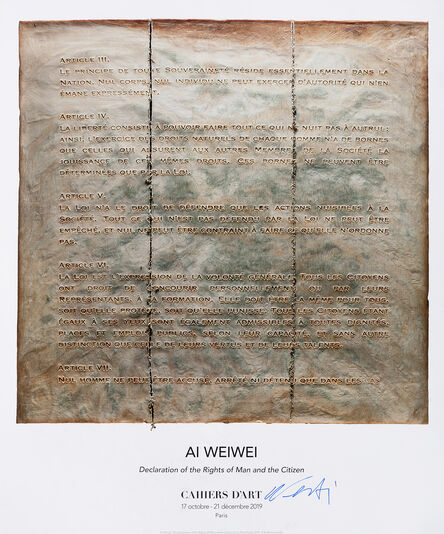 Ai Weiwei, ‘Declartion Of The Rights Of Man And The Citizen’, 2019