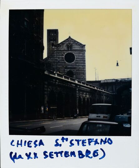 Lattuada Alberto, ‘Chiesa di Santo Stefano (da via XX Settembre) - polaroid con Vedute di Genova’, 1989-1990