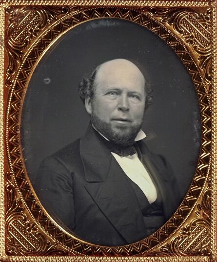 ‘Group of two sixth-plate portrait daguerreotypes of the same subject, a bald bearded man’