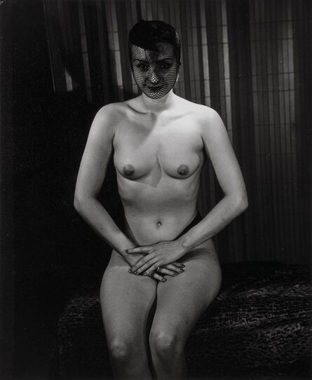 Weegee, ‘Seated Nude with Fishnet Veil’