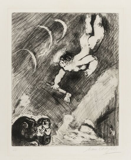 Marc Chagall, ‘Bucheron and Mercury (Plate 52 from Fables of Fontaine) (Cramer 22)’, 1952