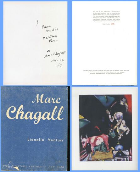 Marc Chagall, ‘Lt. Ed. Monograph , HAND SIGNED & DEDICATED BY CHAGALL TO LITERARY CRITIC & FRENCH SCHOLAR PIERRE BRODIN’, 1945