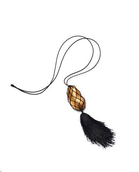Elsa Peretti, ‘Bean® Design Pendant in Gold Lacquer with Handwoven Silk Net and Tassel’