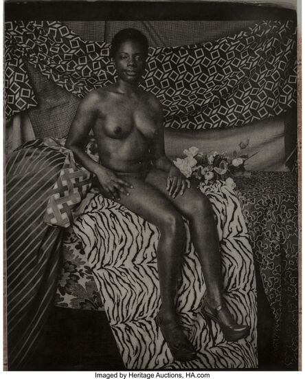 Mickalene Thomas, ‘Portrait of Marie Sitting in Black and White’, 2011