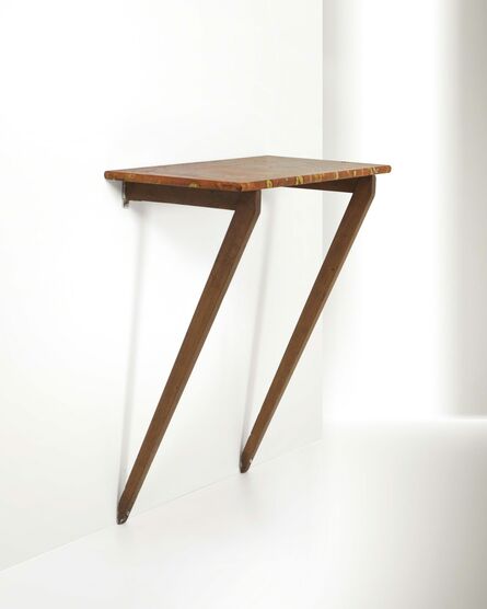 Franco Albini, ‘a hanging console table with a wooden structure and marble top’, 1945
