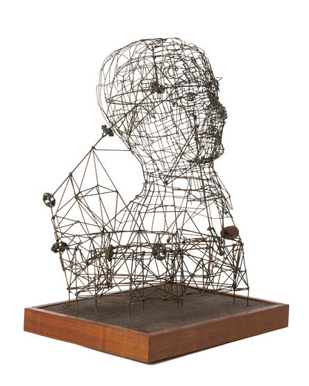 Joe Police, ‘#20 A kinetic wire sculpture of a man's head’