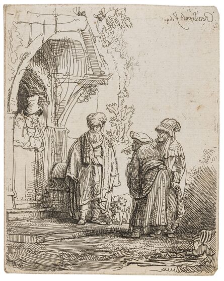 Rembrandt van Rijn, ‘Three Oriental Figures (Jacob and Laban?)’, 1641