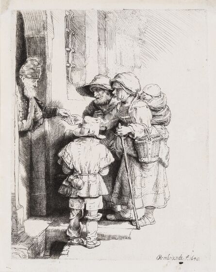 Rembrandt van Rijn, ‘A Blind Hurdy-Gurdy Player and Family Receiving Alms’
