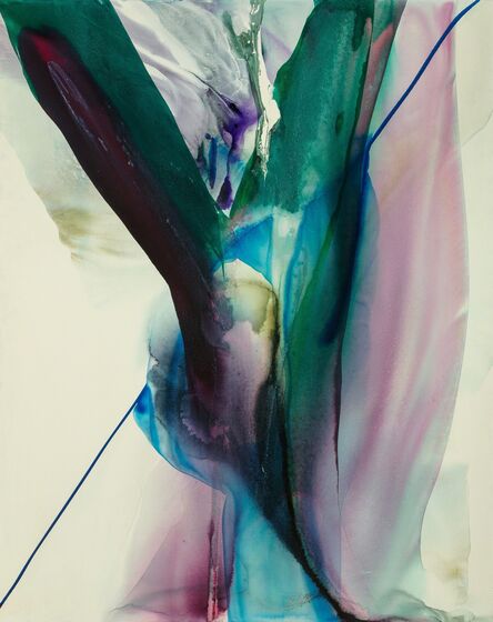 Paul Jenkins, ‘Phenomena Blue on White Portrait’, 1969