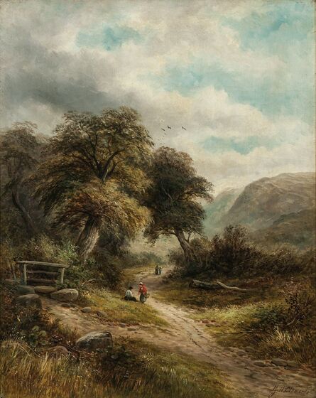 George Henry Clements, ‘Lane at Aber, N. Wales’