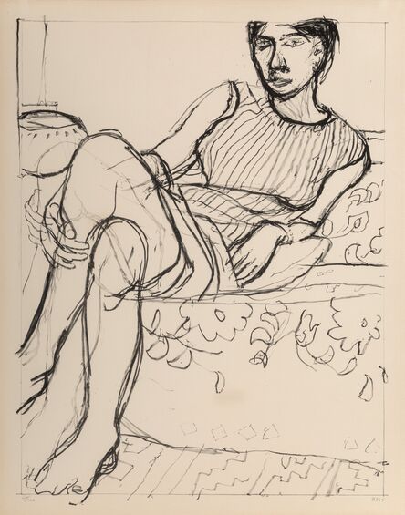 Richard Diebenkorn, ‘Seated Woman in a Striped Dress, from Seated Woman series’, 1965