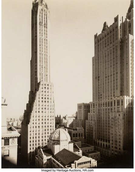 Berenice Abbott, ‘St. Bartholomew's Waldorf Astoria, General Electric Building, Park Avenue and 51st St.’, 1936