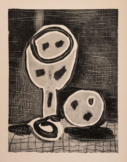 Pablo Picasso, ‘Nature Morte au Verre et a la Pomme (Baer 697B)’, 1957