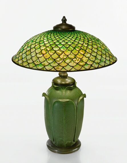 Tiffany Studios and Grueby Faience Company, ‘A Rare "Fish Scale" Table Lamp’, circa 1898-1902