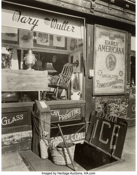 Berenice Abbott, ‘Mary Muller Antique Shop I, Greenwich Ave. and W. 10th Street’, circa 1947