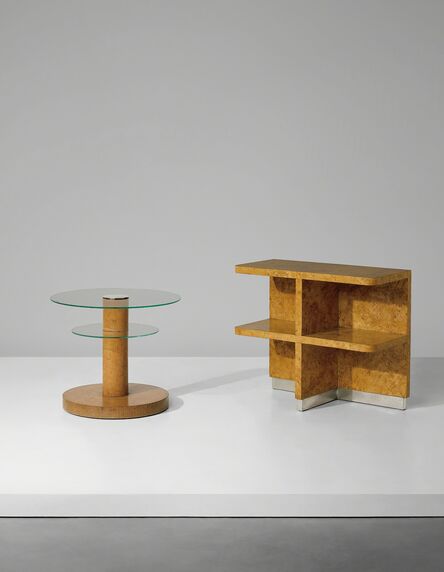 Gio Ponti, ‘Occasional table and free-standing shelving unit, designed for Count Cantoni-Marca, Lombardy’, circa 1930