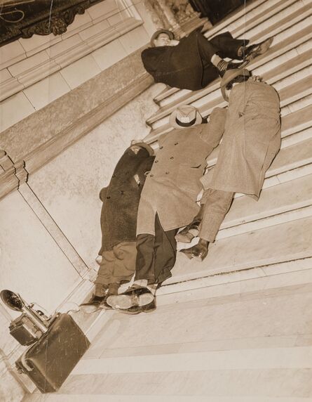 Weegee, ‘Photographers Nap on Courthouse Steps’, Circa 1937