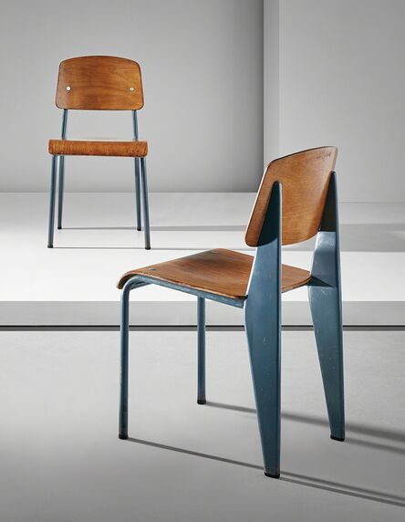 Jean Prouvé, ‘Pair of "Semi-metal" chairs, model no. 305’, ca. 1950