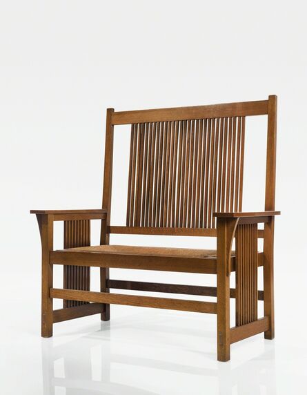 Gustav Stickley, ‘Tall-Back Spindle Settle, Model No. 286’, circa 1905