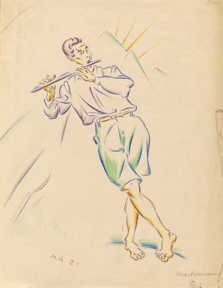 Max Ackermann, ‘Flötenspieler’, 1921