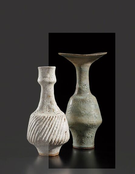 Lucie Rie, ‘Vase with flaring lip and integral spiral’, circa 1985