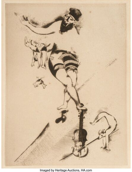 Marc Chagall, ‘L'acrobate au violin (Acrobat with violin)’, 1924
