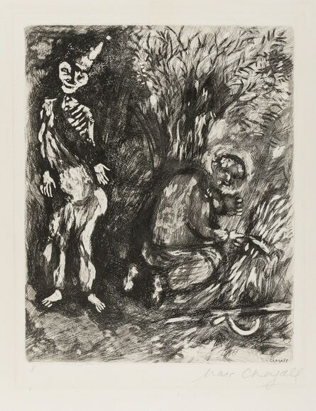 Marc Chagall, ‘Death and the Woodsman (Plate Eight from Fables of Fontaine) (Cramer 22)’, 1952