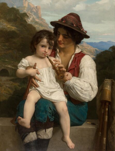 William-Adolphe Bouguereau, ‘La leçon de flûte’, 1868