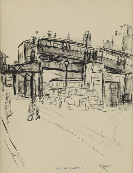 Allan Rohan Crite, ‘Dudley Street Elevated Station.’, 1938