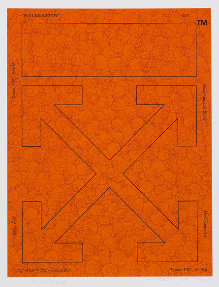 Takashi Murakami, ‘Memento Mori Fluorescent Orange’, 2018