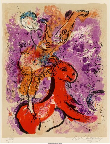 Marc Chagall, ‘L’écuyère au cheval rouge’, 1957