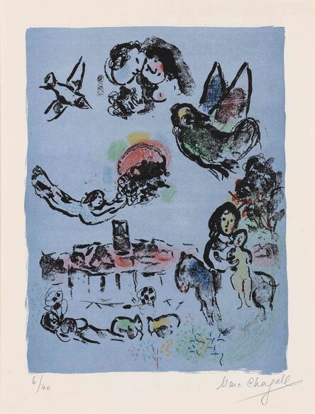 Marc Chagall, ‘Nocturne Á Vence (M. 400; C. Bks. 56)’, 1963